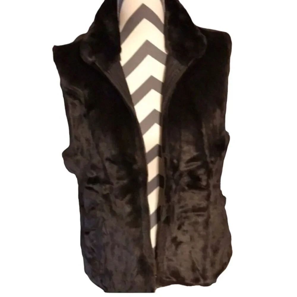 Vintage Reversible Small Brown Vest with Pockets